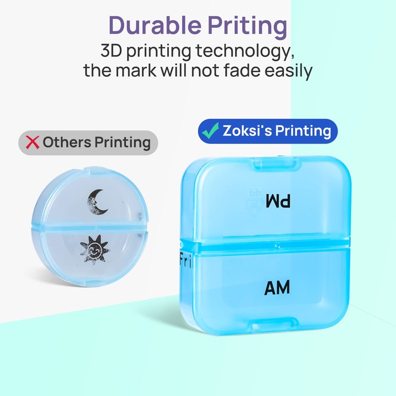 Zoksi Weekly Pill Organizer 2 Times a Day, Purple 7