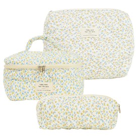 GSenhui Cosmetic Bag Set of 3 Makeup Bag Aesthetic Coquette Bag Flowers Toiletry Bag Women's Set of 3 Cosmetic Bag Cute Beauty Bag Large Travel, M1, Cosmetic case