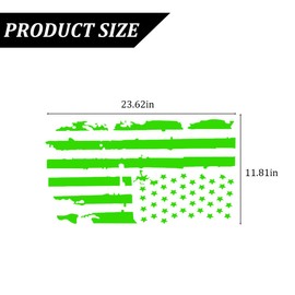 16.9''x30.7'' Distressed USA US Flag Sticker for Car Hood, Patriotic Old Glory Military Grunge Decals for Door Window Bumper, Auto Graphic US Flag Decoration for Most Cars, SUV, Truck (Green)