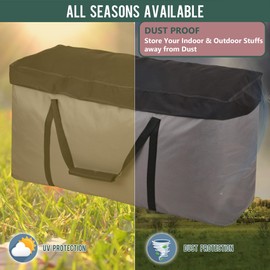 Rachmi 2 Pack Cushion Storage Bag (152 Gal x2) 60 Inch with Zipper & Padded Handle, Outdoor Oversized Heavy Duty 600D Water-Resistant Moving Bag, (60" Wx20 Dx29 H, Extra Large)