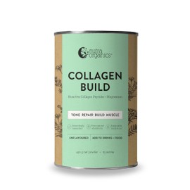 Nutra Organics Collagen Build Unflavoured 450g | Bioactive Collagen Peptides & Magnesium | Muscle Repair, Strength, Toning Formula (25 Serves)