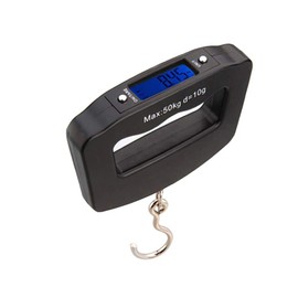 Mengshen Mini Portable Luggage Scales Digital Electronic Scales Steelyard 110 lb / 50 kg with Fishing Hook Tare Function Illuminated LCD Display for Home Farm Factory Hunting Outdoor