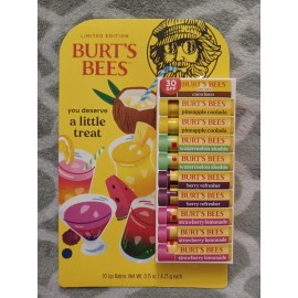Paquete de bálsamo labial inspirado en la bebida Burt’s Bees edición limitada paquete de 10 0,15 oz cada uno 27/01