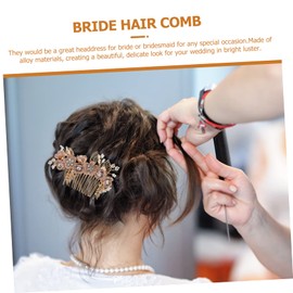 Beavorty Floral Hair Side Comb for Brides Delicate Wedding Hair Accessory Material Stable Teeth for Prom Birthdays and Special Occasions