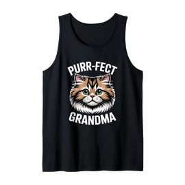 PURR-FECT Grandma Fur Mom Cute Cat Lover Animal Gift Tank Top