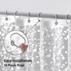 MIULEE Shower Curtain Anti-Mould 240 x 200 cm with 3