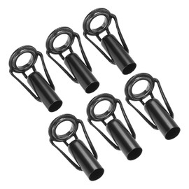 PATIKIL Fishing Rod Tips Repair Kit 5.5mm/6mm Tube Dia, 6 Pcs Stainless Steel Ring Guide for Saltwater Freshwater Fishing, Black