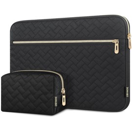 DOMISO 14 inch Laptop Sleeve for MacBook Pro 14 inch M3/M4 & MacBook Air Protective Case with Small Accessory Pouch, Black