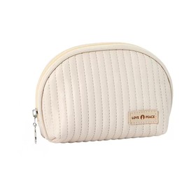 Duleylv Small Makeup Bag for Purse Mini Cosmetic Pouch Waterproof Makeup Organizer for Women Small Cosmetic Bag PU Leather Travel Makeup Bag Lipstick Bag with Zipper Beige