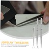 TEHAUX 1 Set Heavy Duty Stainless Steel Jewelry Tweezers Multi