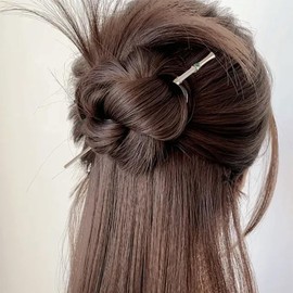 HANNAFIRES Jade and Silver Bamboo Hairpin - Hairpin Birthday Valentine's Day Housewarming Classic Style Hair Accessories for Updos Bamboo Success Symbol