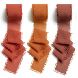 CHUQING chiffon ribbon, decorative ribbon, wedding gift ribbon,1.5" x 7Yd, 3 rolls, festival ribbons for weddings, christenings, parties