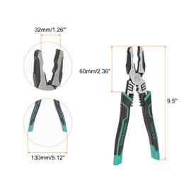 HARFINGTON Linesman Pliers with Wire Cutter and Stripper 9.5'' Combination Linesman Pliers 5-in-1 for Clamping Screwing Twisting Cutting Spanner Wires Screws