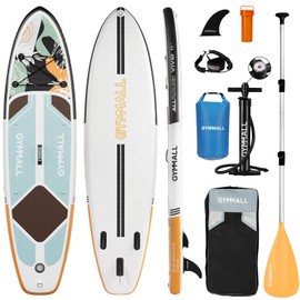 GYMMALL Paddle Board, Inflatable Stand Up SUP Paddle Boards for Adults & Youths of All Skill Levels, Wide & Non-Slip Deck Design Blow Up Paddleboards with Premium Accessories & Storage Bag