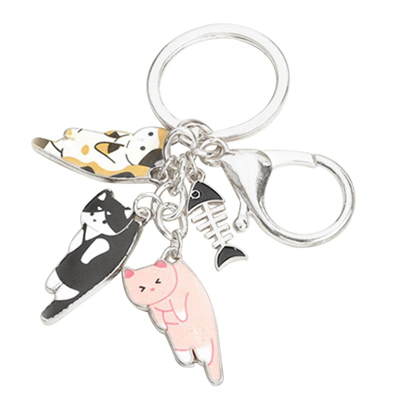 Cat Fish Bone Key Ring Jewelry Cat Fish Bone Keychain