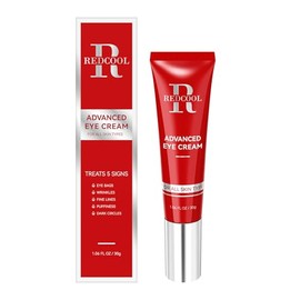 Redcool Retinol Eye Cream – Retinol and Peptides for Fine Lines, Puffiness, and Under-Eye Shadows, Anti Aging Eye Cream, Eye Care Daily Wrinkle Cream (Coral Red)