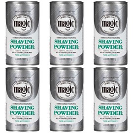SoftSheen-Carson Magic Razorless Shaving for Men, Hair Removal Shave Powder, Helps Stop Razor Bumps Ingrown Hair, Condition, 6 Pack Conditioning 27 oz