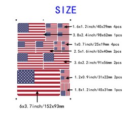 vmcoatdu America USA United States Flag Laser Printing Sticker 3 Pcs Decal in Multiple Sizes Stickers (Red America USA)