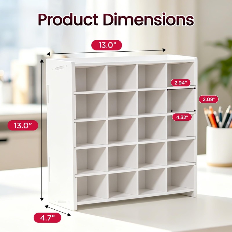 SANFURNEY Marker Organizer, 20 Compartments Vertical Pen Storage