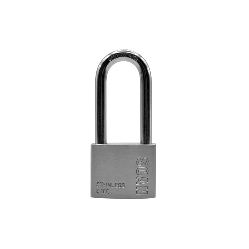 SCAN SCAPLSS50LS Stainless Steel Padlock, Silver