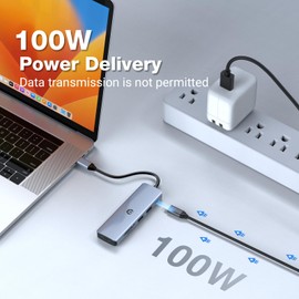 Oditton USB C Hub, 6 in 1 Hub with 4K HDMI Output, 100W Rapid Charging, 3 x USB 3.0 Ports, SD/TF, Compatible for USB C Laptops Dell XPS/HP/Surface and Other Type C Devices