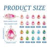 Beadthoven 20Pcs Silver Teardrop Charms 10 Colors Resin Rhinestone Pendants