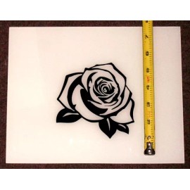 The Cyber Cave Beautiful Rose! High Quality, High Gloss 4.5" x 4.5" Vinyl Decal! - Black