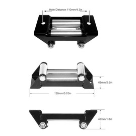Winch Rope Guide Fairlead Cable Roller, Rope/Cable Fairleader, Metal Material, Worn Winch Cable, Smooth Winding Winch Part, Hole Distance 110mm, Friction Reduction, Damage Resistant