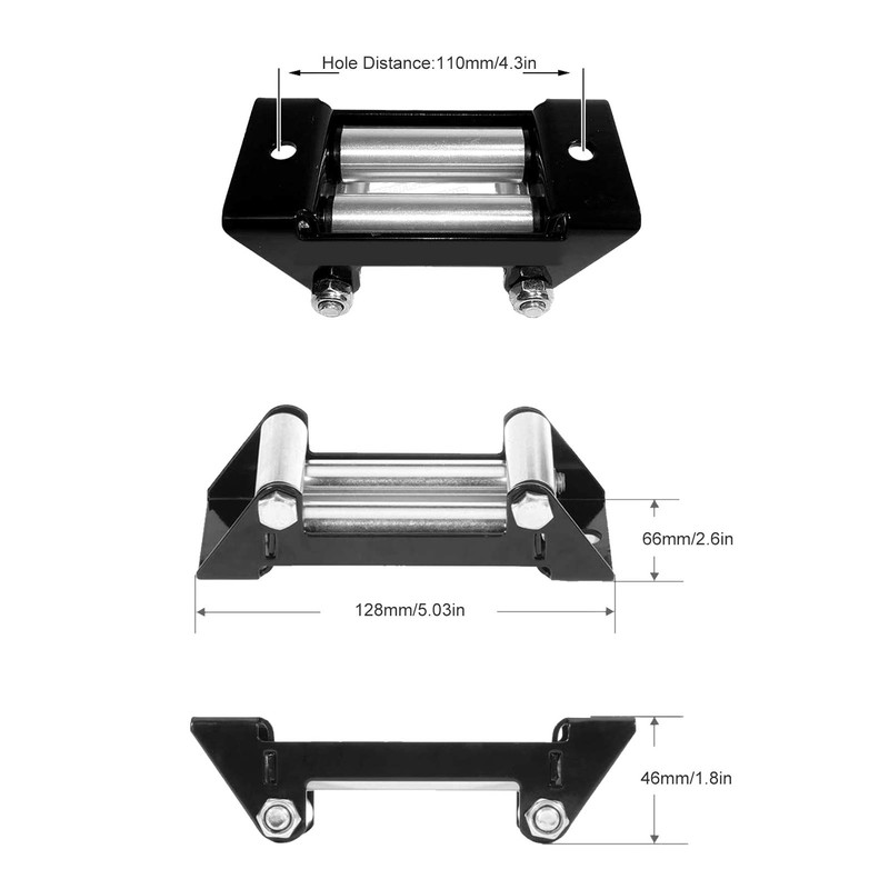 Winch Rope Guide Fairlead Cable Roller, Rope/Cable Fairleader, Metal Material,