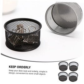 Operitacx 4Pcs Desktop Mesh Paper Clip Holders Paperclip Storage Dispensers for Desk Organization Container for Stationery Supplies Color Ideal for Office and School Use