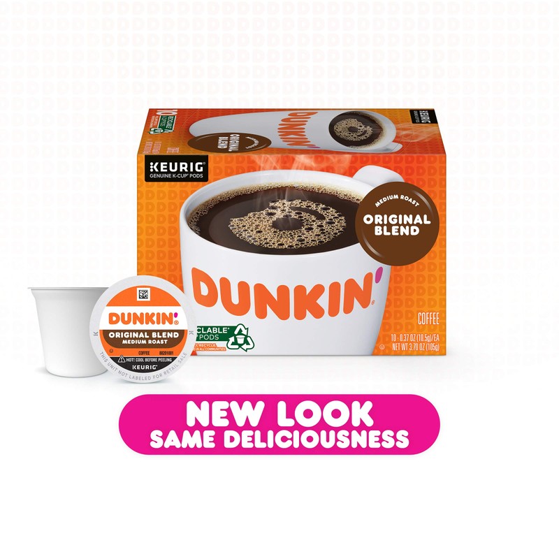 Dunkin' Original Blend Medium Roast Coffee, 22 K Cups for