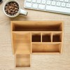 Desk Organizer, Modern Simple Bamboo Wooden Office Desktop Storage Organizer