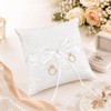 Wedding Ring Bearer Pillow, Weddings Ring Pillow with Lace Pearl