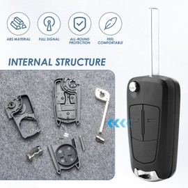 Remote Control Car Key Case Replacement for Vauxhall Opel Astra, Opel Key Shell 2 Buttons, Key Fob Shell Case Blade Compatible with Opel Corsa Astra Vectra Zafira Antara Tigra B