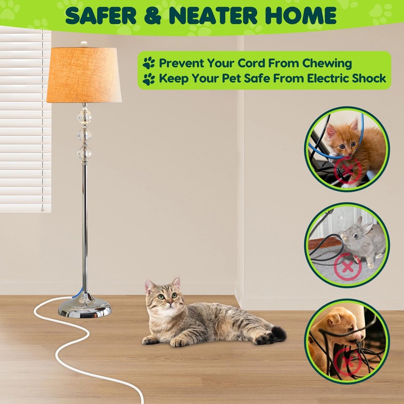 REFLYING 2 Meters-8mm Self Wrap Cable Sleeve, Dogs Cats Cord