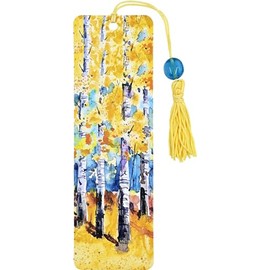 White Aspens Beaded Bookmark