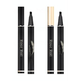 Rose Roll Eyebrow Pencil, Microblading Eyebrow Pen, Long Lasting, Waterproof, Smudge Proof Brow Pen, Creates Natural, Voluminous-Looking Brows, Brown