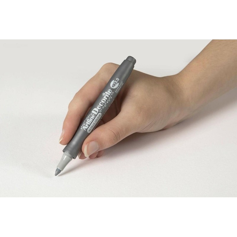 Artline 'Decorite' Metallic Silver Marker Pen 3.0mm for Card, Glass,