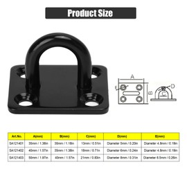 Tissting 5 Pcs 304 Stainless Steel U-shape Hook, Wall & Ceiling Mount, 35 lbs Capacity, Black, Heavy Duty, Rust Resistant