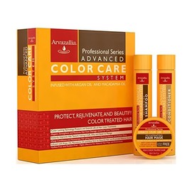 Advanced Color Care Sulfate Free Shampoo and Conditioner Set for Color Treated Hair with Argan Oil and Macadamia Oil By Arvazallia - Shampoo, Conditioner, and Deep Conditioner Hair Mask