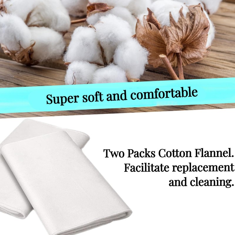 2 Pcs Organic Cotton Flannel for Castor Oil Pack Wrap,