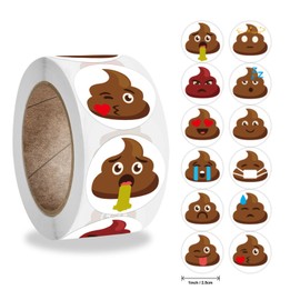 Pack of 500 / Roll Funny Poop Stickers, Children's Stickers, for Party, Gift, Magazine, Gift, Office, Teacher Label