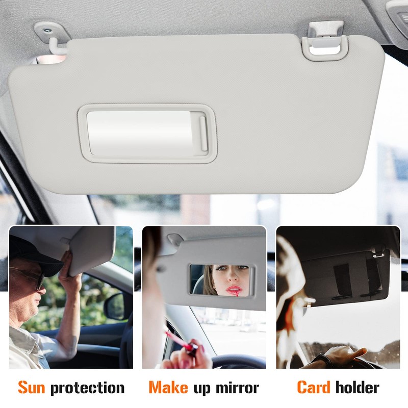 Sun Visor for 2009-2013 Subaru Forester, Left Driver Side Gray