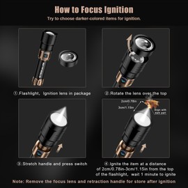 SKYFIRE LED Flashlights High Lumens with Ignition Lens,1500,000lm Super Bright Rechargeable Flashlight,Zoomable,Four Modes,Waterproof Tactical Flash Light for Camping Essentials,Outdoor,Home&Gifts