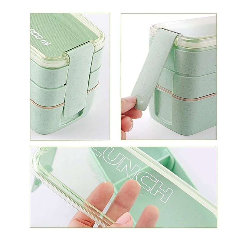 MONZO, Lunch Box 900 Ml LIBRE DE BPA, 3 Pisos,