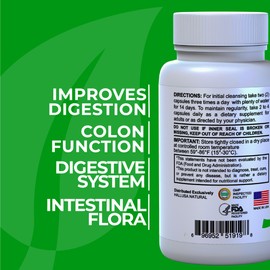 Hallusa Natural - Hallcolon Cleanser, Colon Cleanse & Detox,15 Day Gut Cleanse - 90 Caps