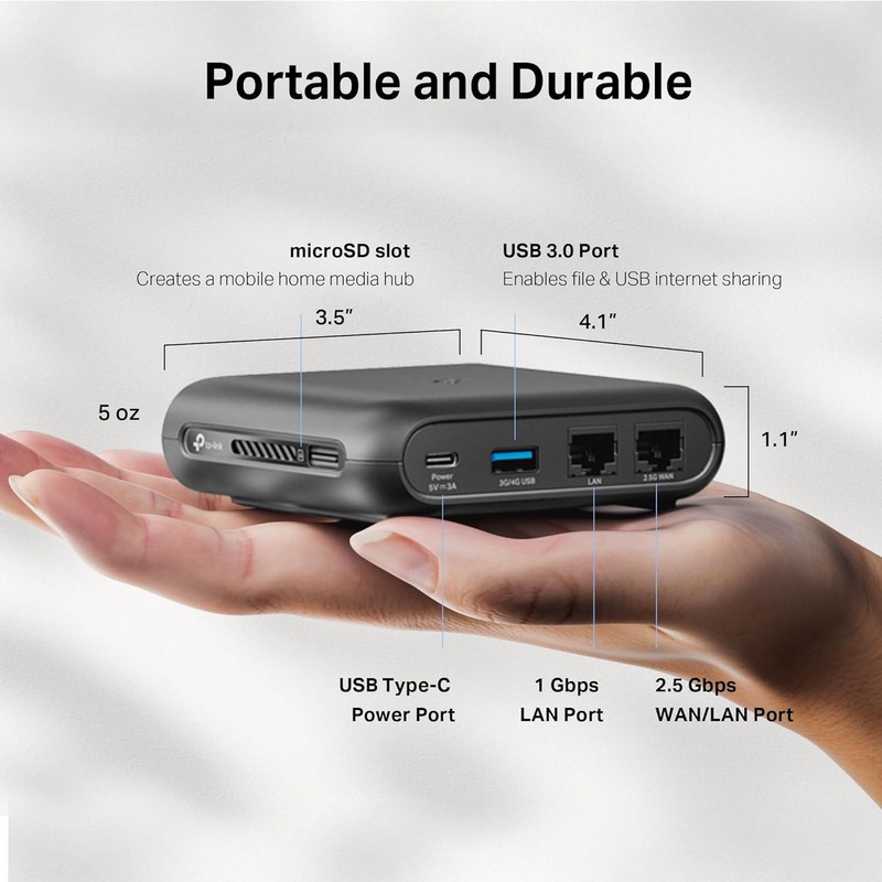 TP-Link Roam 6 AX3000 Dual-Band Wi-Fi 6 Travel Router –