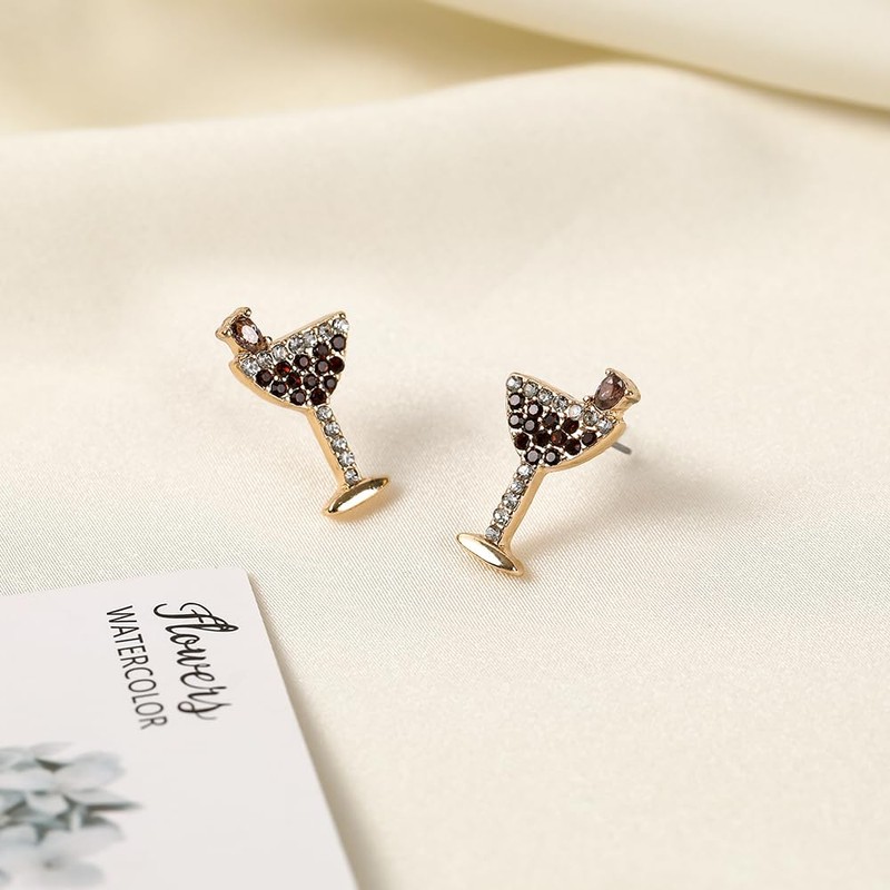 Firopia Coffee Martini Stud Earrings for Women | Mini Espresso
