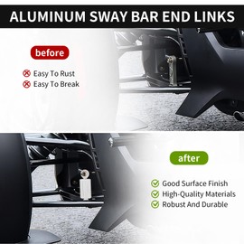 Billet Aluminum Front Sway Bar End Links Heim Joint End Links for 2019-2025 Can Am Ryker 600/900 / Rally & 2022-2025 Ryker Sport (Silver)