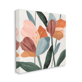 Stupell Industries Abstract Azalea Flower Petals Pink Blue Design Canvas Wall Art, 17 x 17, Multi-Color